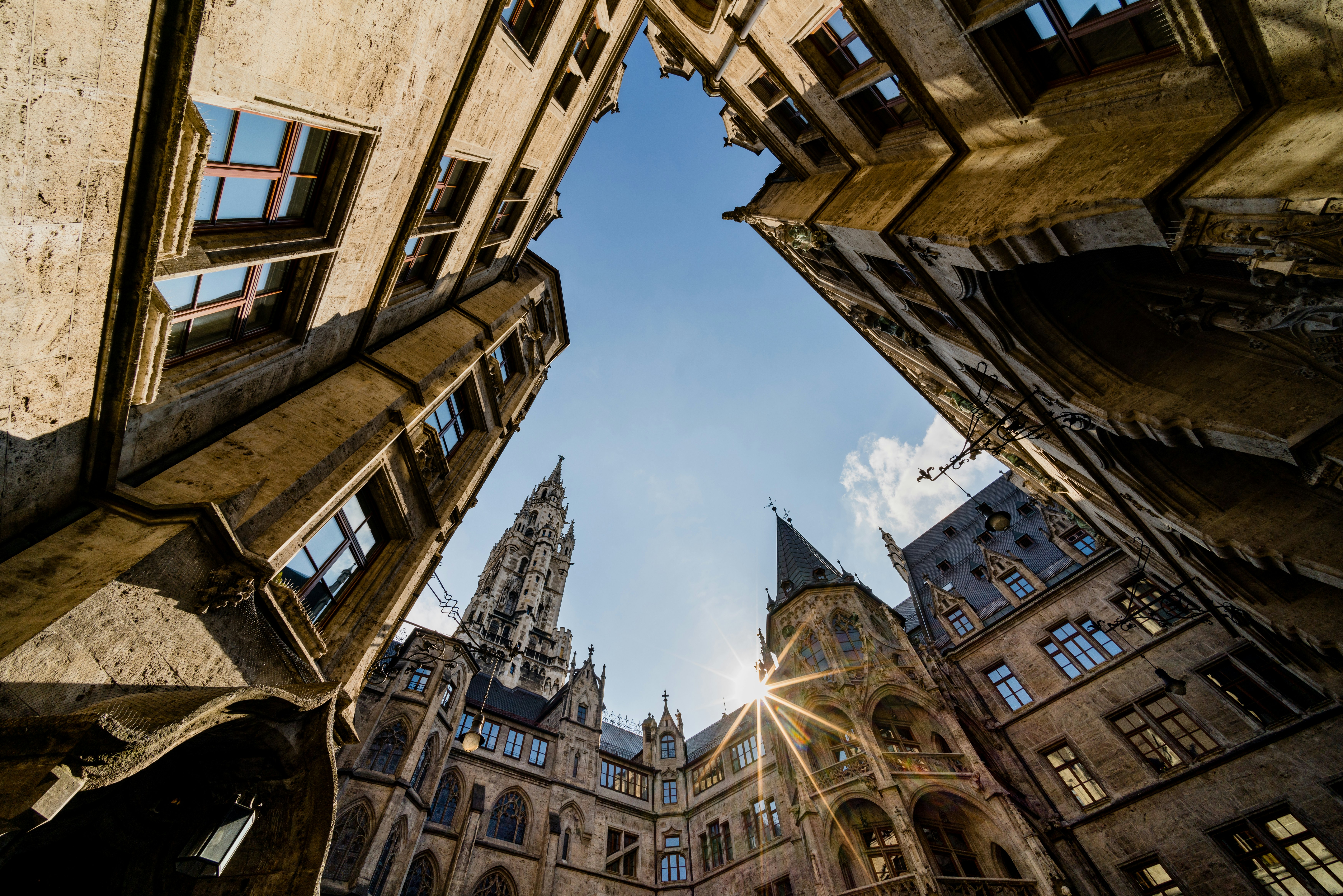 worms eye view of brown concrete building during daytime